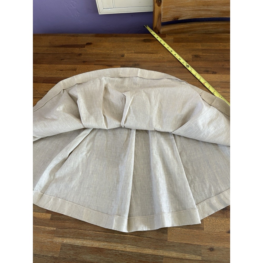 SEE BY CHLOE Linen Skirt SIZE 2 /36 Beige With Gold Thread Sparkle Pleated Mini - Picture 14 of 16